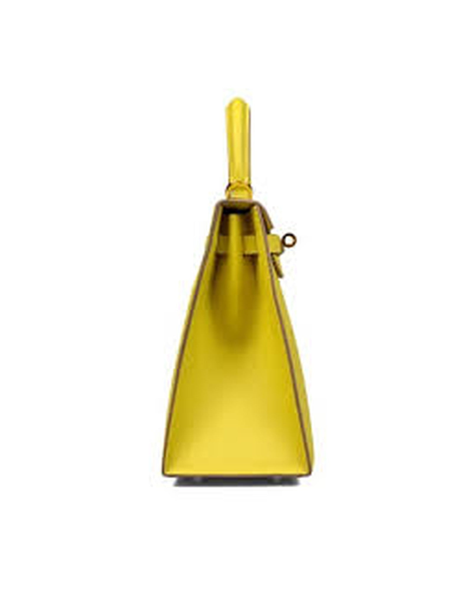 Hermès Kelly Sellier 25 side profile showing structured Sellier construction