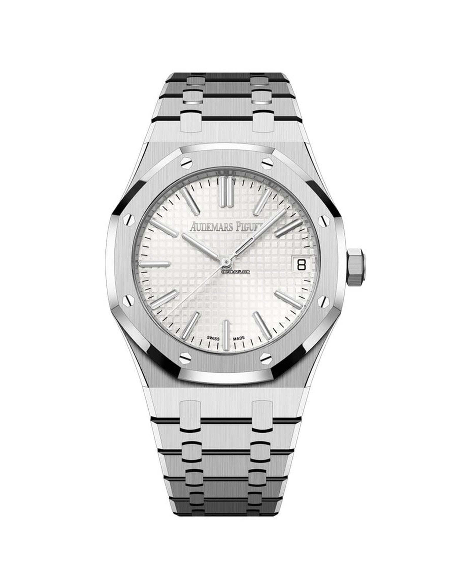 Audemars Piguet Royal Oak 15510ST white Grande Tapisserie dial, front view
